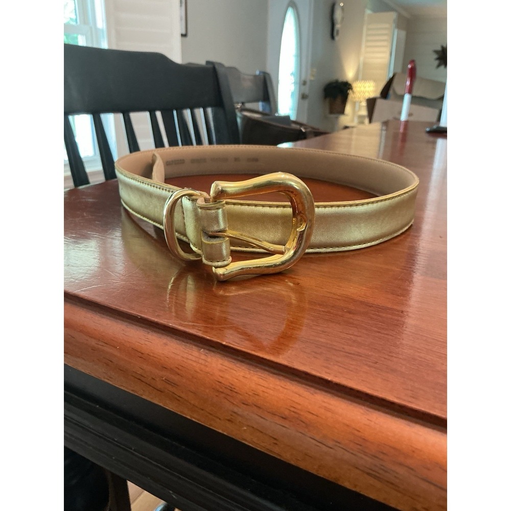 Capezio Gold Genuine Leather Belt Womens Medium Argentina